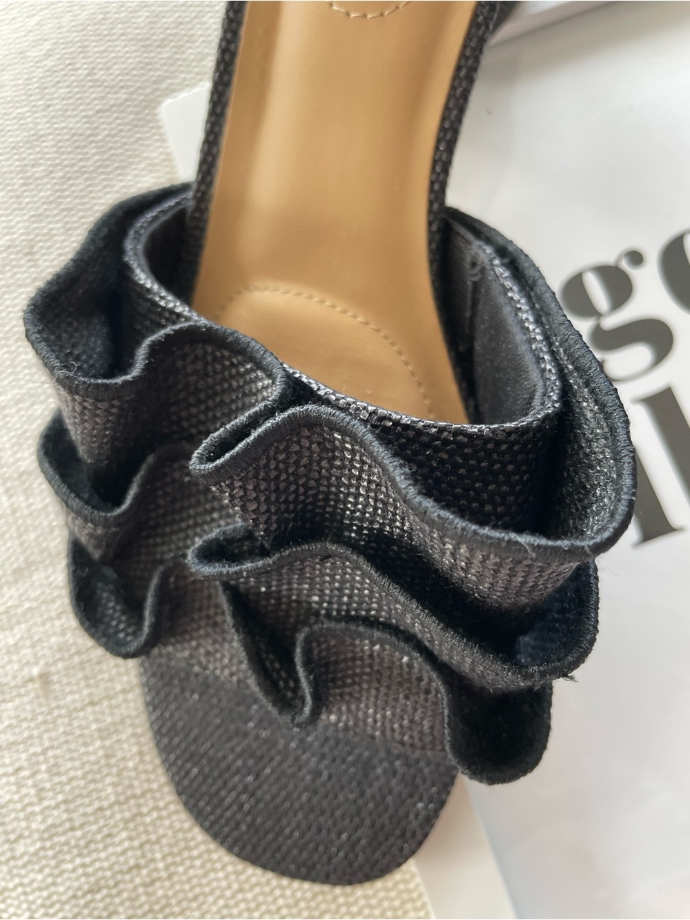 Chico's Whitney Raffia Ruffle Slide Sandals - Picture 7 of 10